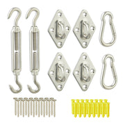 Sonnensegel Befestigung Set 40-teilig Silber von Relaxdays