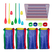 Outdoor Spiele für Kinder Set Blau-Grün-Rot von Relaxdays