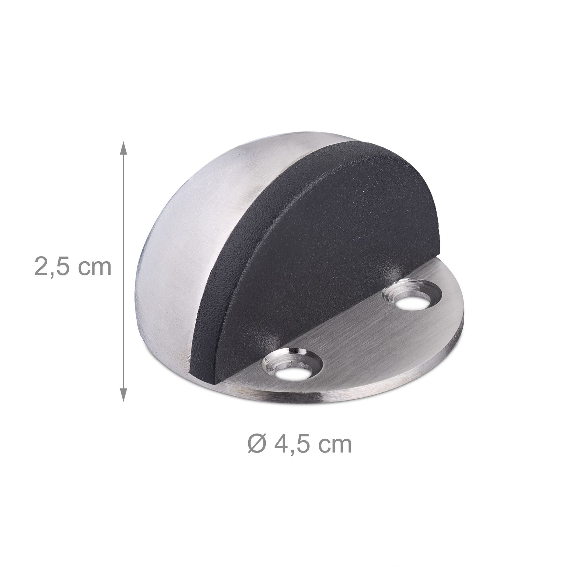 Türstopper für den Boden 6er-Set Schwarz-Silber von Relaxdays