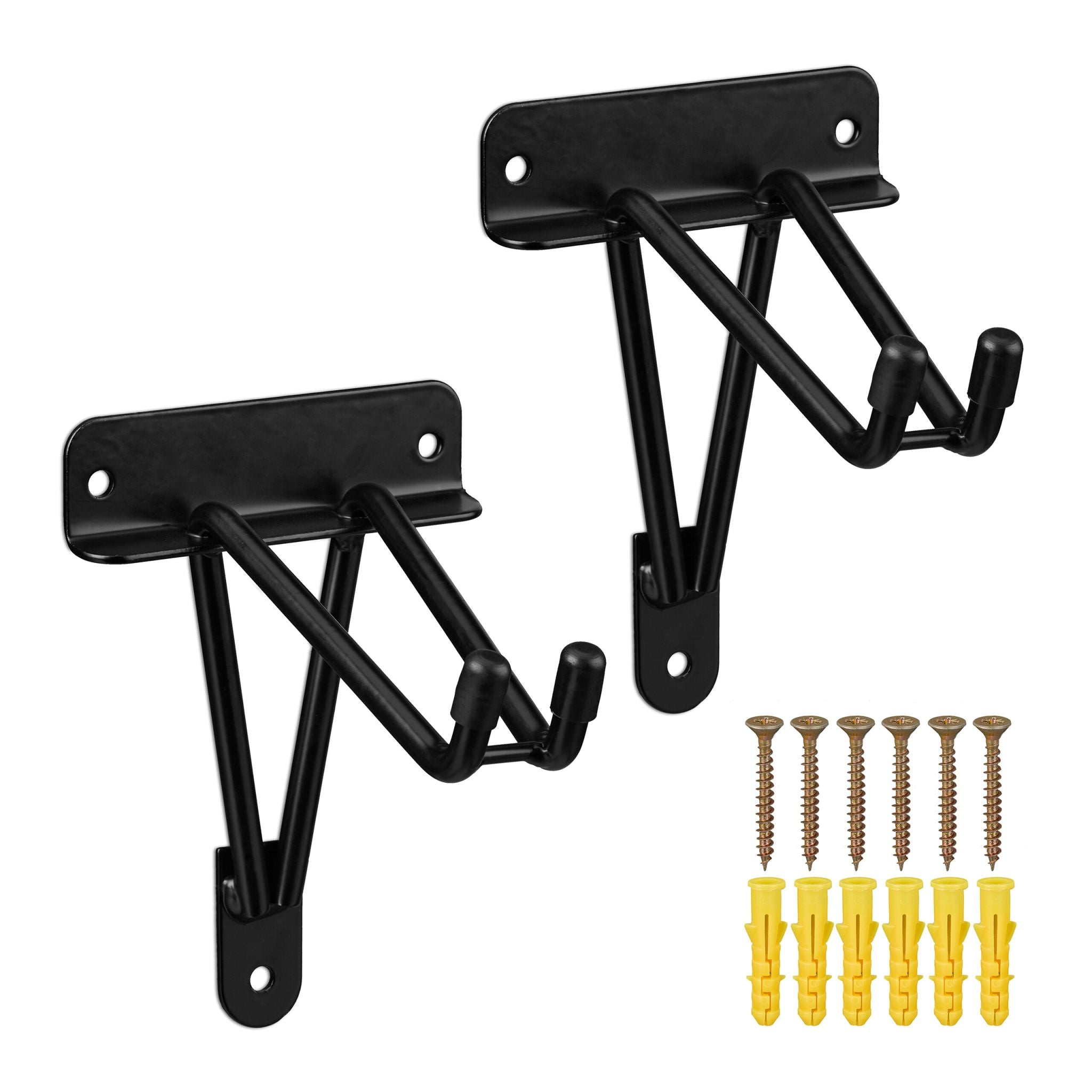 Wandhaken Garage 2er-Set Schwarz von Relaxdays