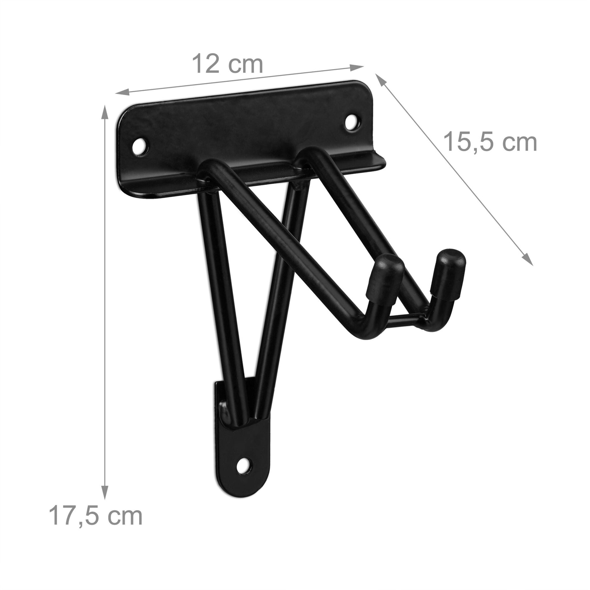 Wandhaken Garage 2er-Set Schwarz von Relaxdays
