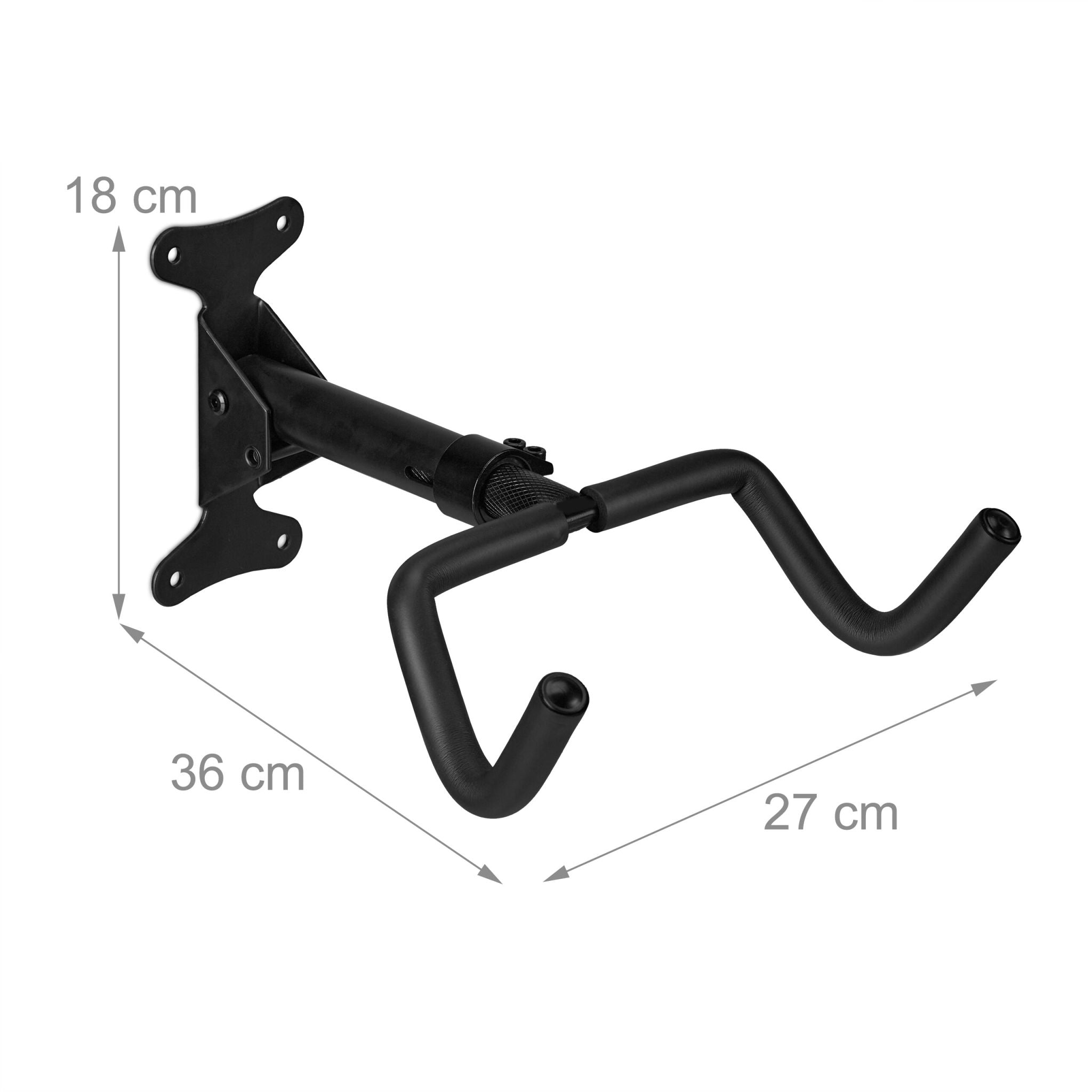 Klappbare Fahrrad Wandhalterung Schwarz von Relaxdays