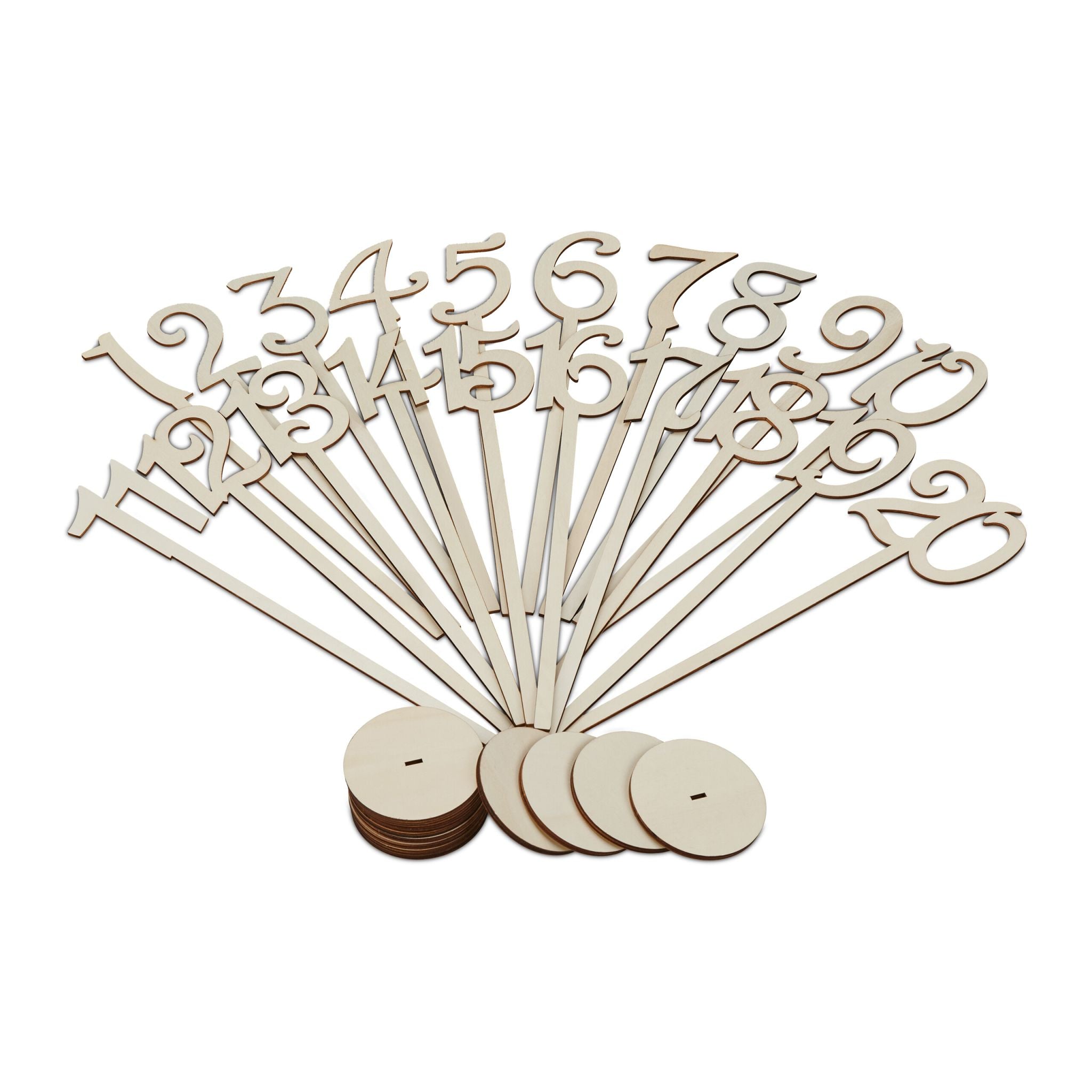Tischnummern Hochzeit 1–20 Hellbraun von Relaxdays