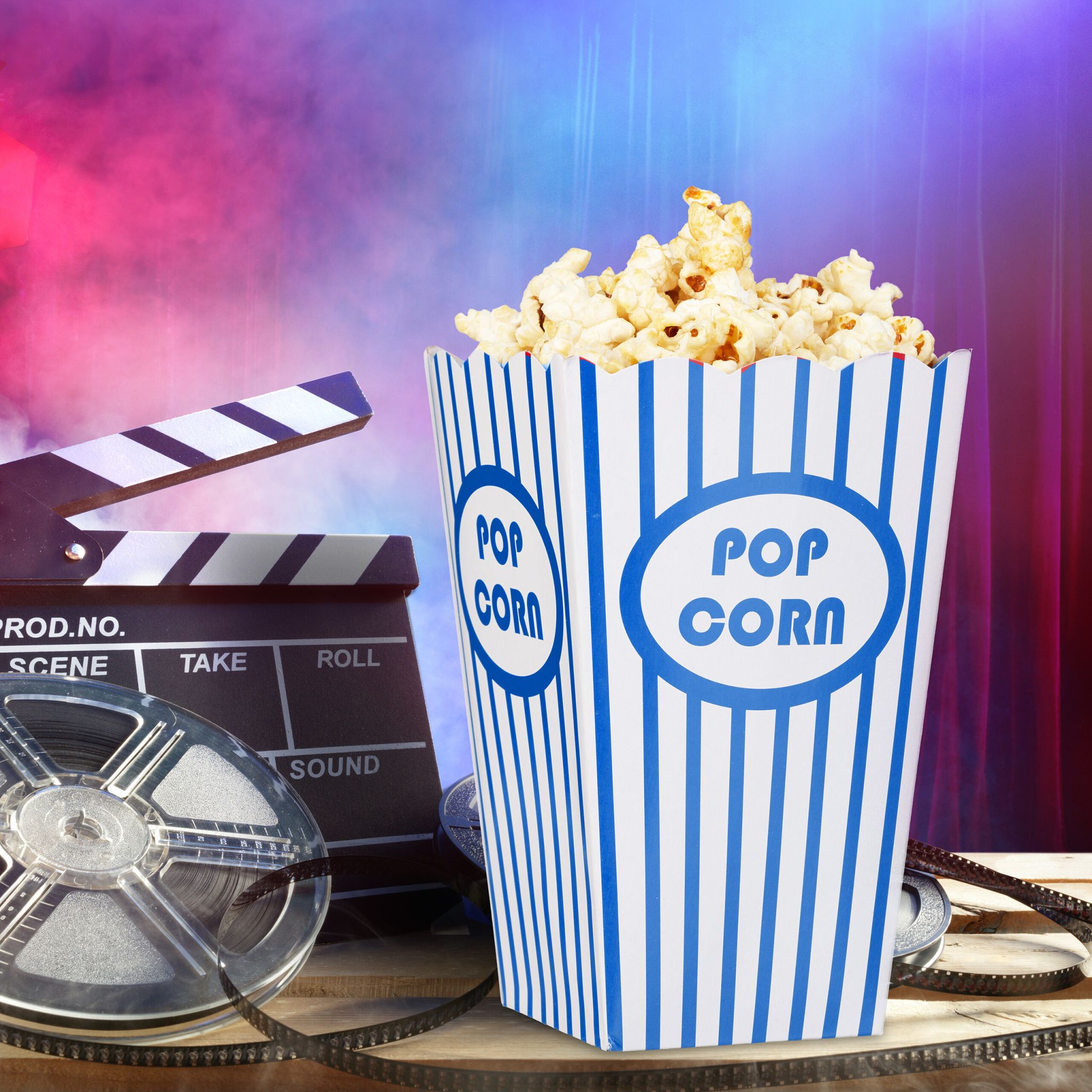 Popcorntüten 48er-Set Weiss-Blau von Relaxdays
