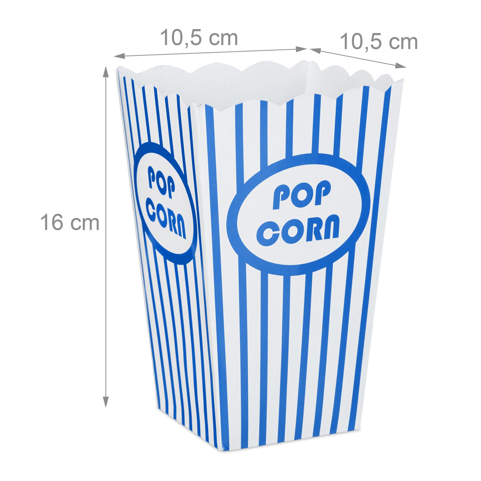 Popcorntüten 48er-Set Weiss-Blau von Relaxdays