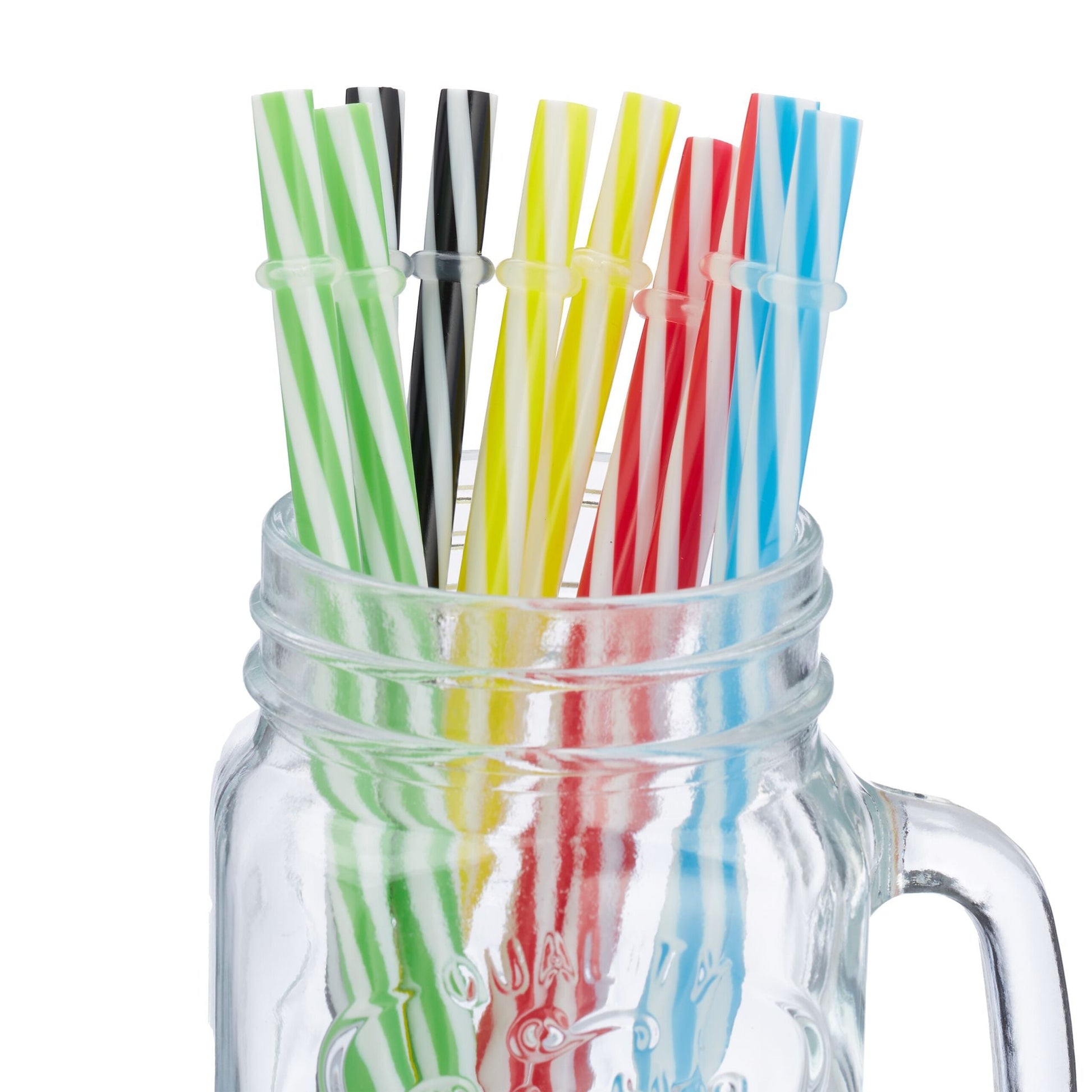 Trinkgläser mit Deckel 10er-Set Gelb-Grün-Transparent von Relaxdays