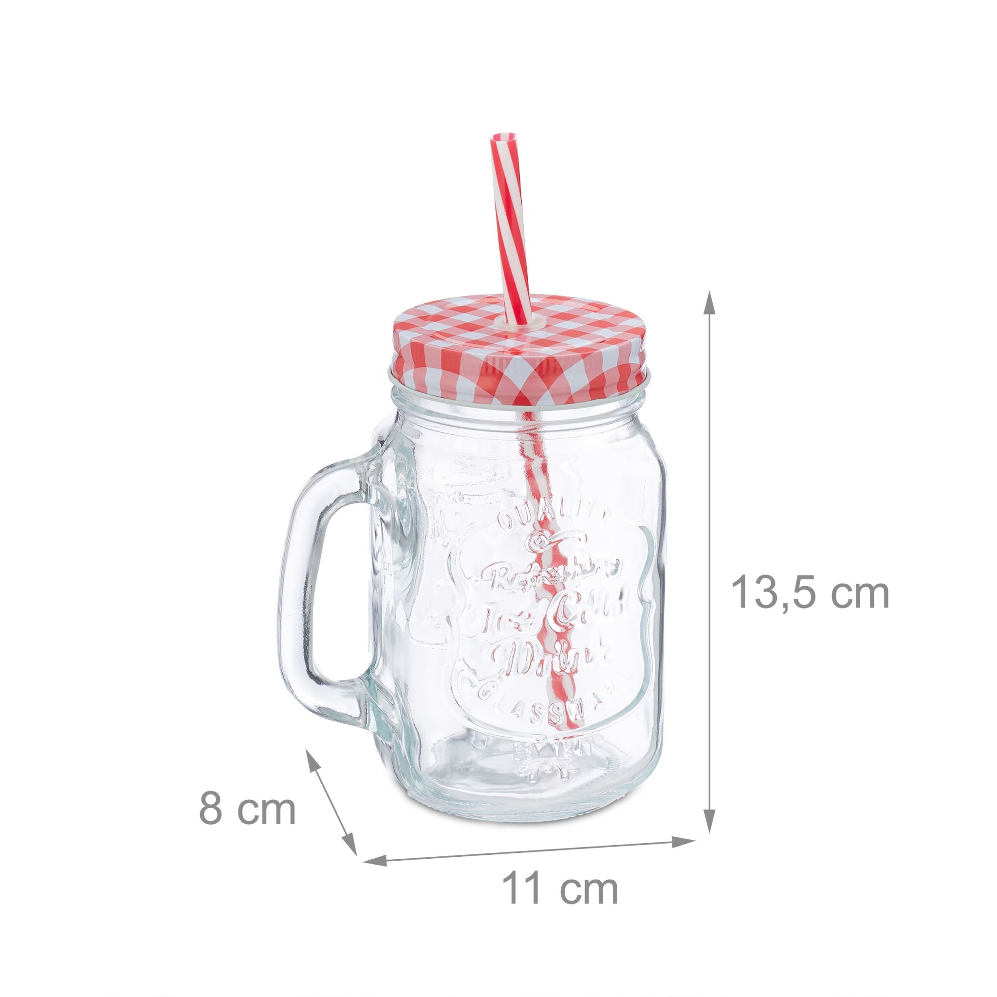 Trinkgläser mit Deckel 4er-Set Gelb-Grün-Transparent von Relaxdays