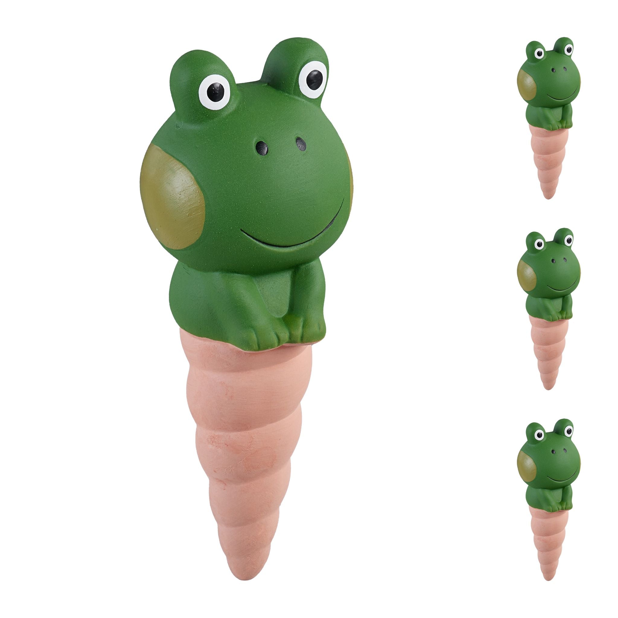 Tonkegel Frosch 4er-Set Weiss-Dunkelgrün-Hellbraun