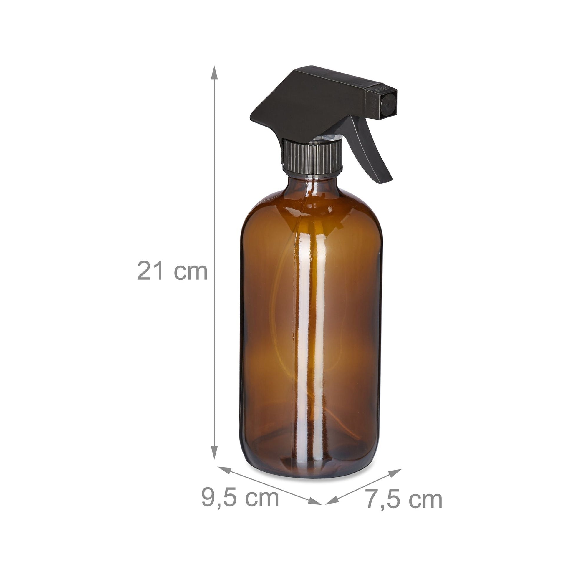 Sprühflasche Glas 500ml 6er-Set Braun-Schwarz von Relaxdays