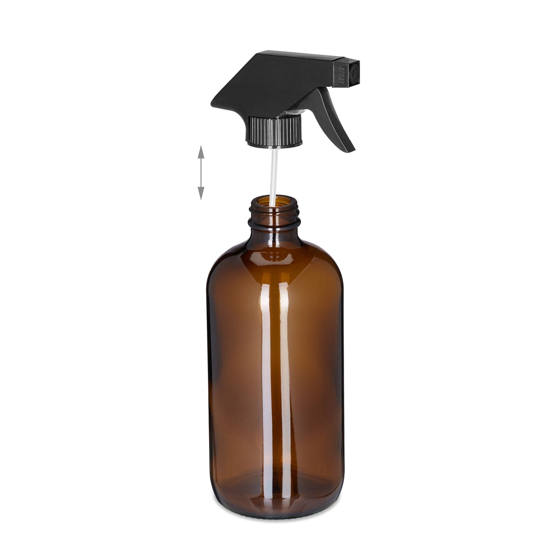 Sprühflasche Glas 500ml 6er-Set Braun-Schwarz von Relaxdays