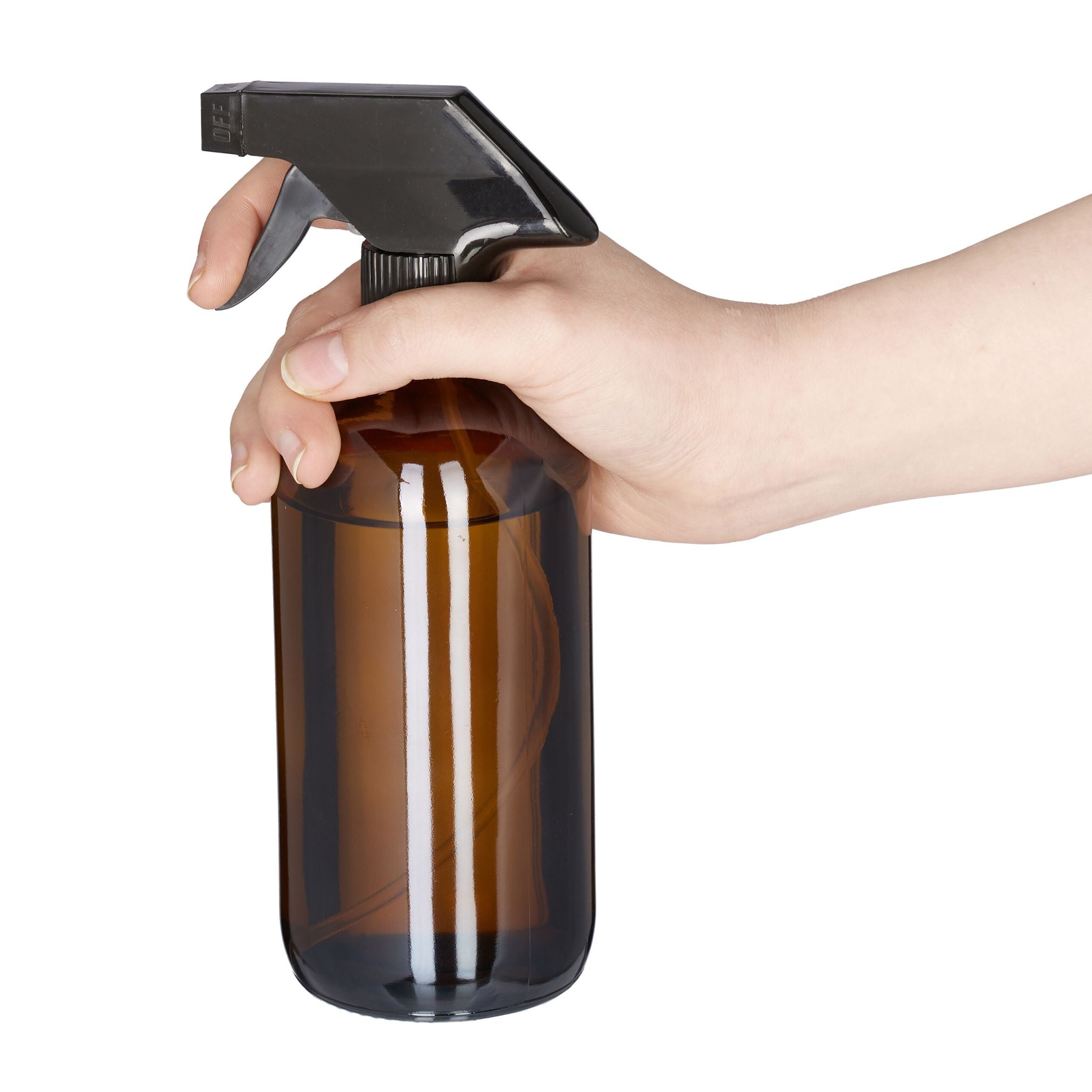 Sprühflasche Glas 500ml 6er-Set Braun-Schwarz von Relaxdays