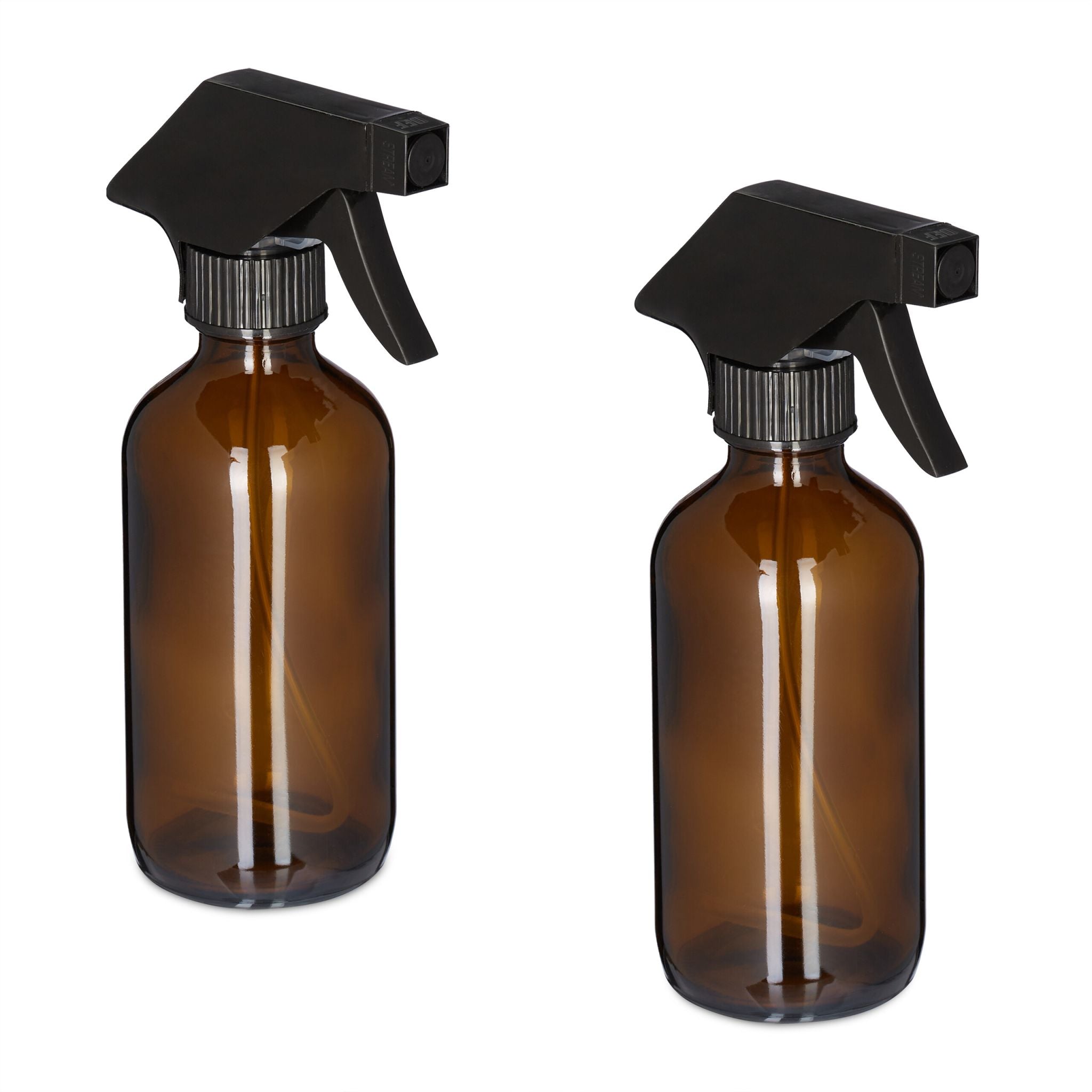 Sprühflasche Glas 230ml 2er-Set Braun von Relaxdays