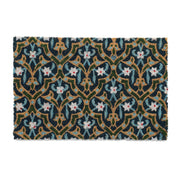 Kokos Fussmatte mit orientalischem Muster Weiss-Blau-Hellbraun von Relaxdays