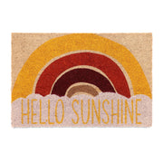 Kokos Fussmatte Hello Sunshine Weiss-Gelb-Hellbraun von Relaxdays