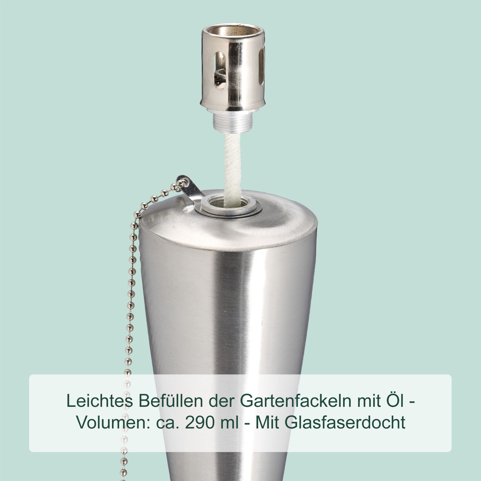 Gartenfackeln Edelstahl 3er-Set Schwarz-Silber von Relaxdays