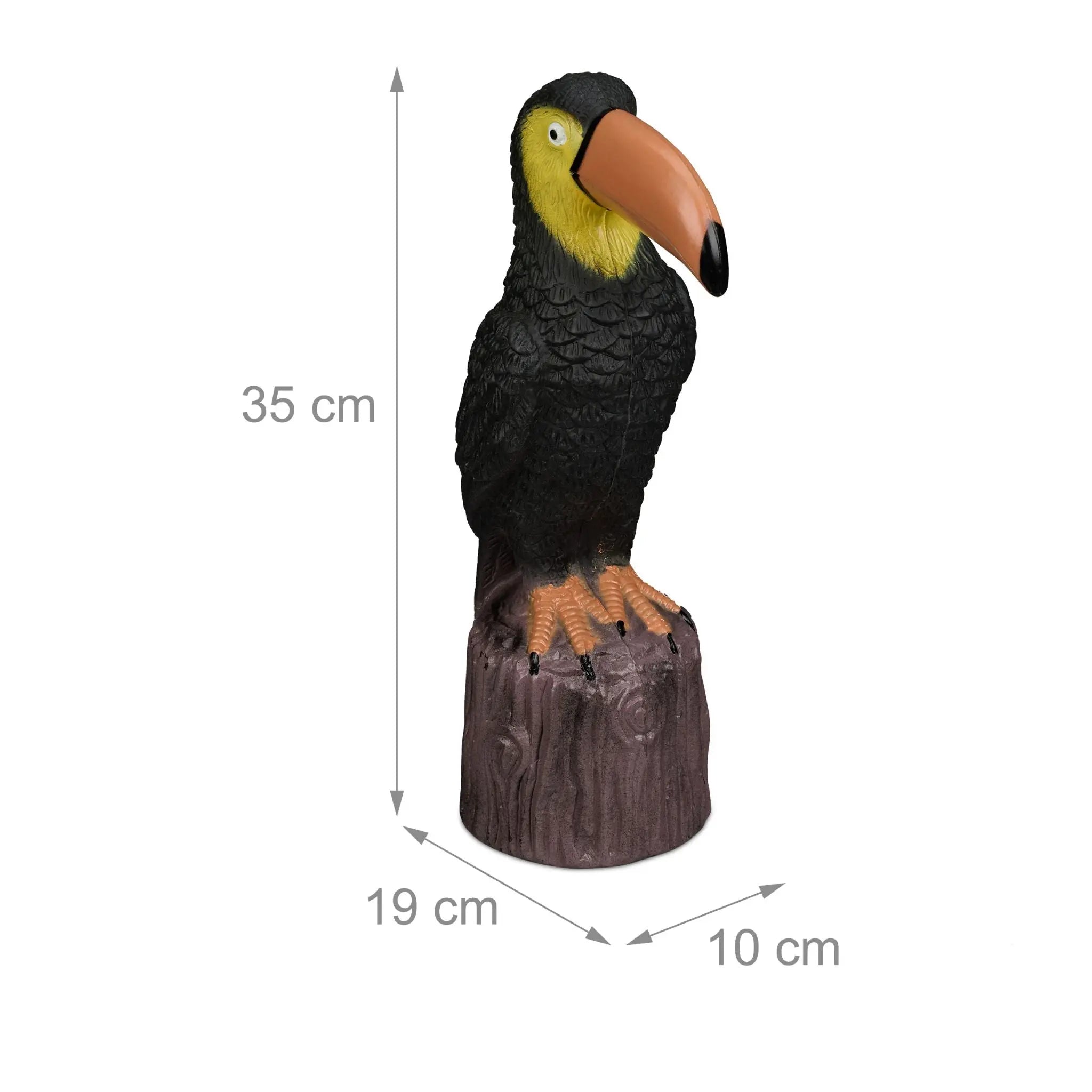 Gartenfigur Vogel Braun-Gelb-Schwarz von Relaxdays