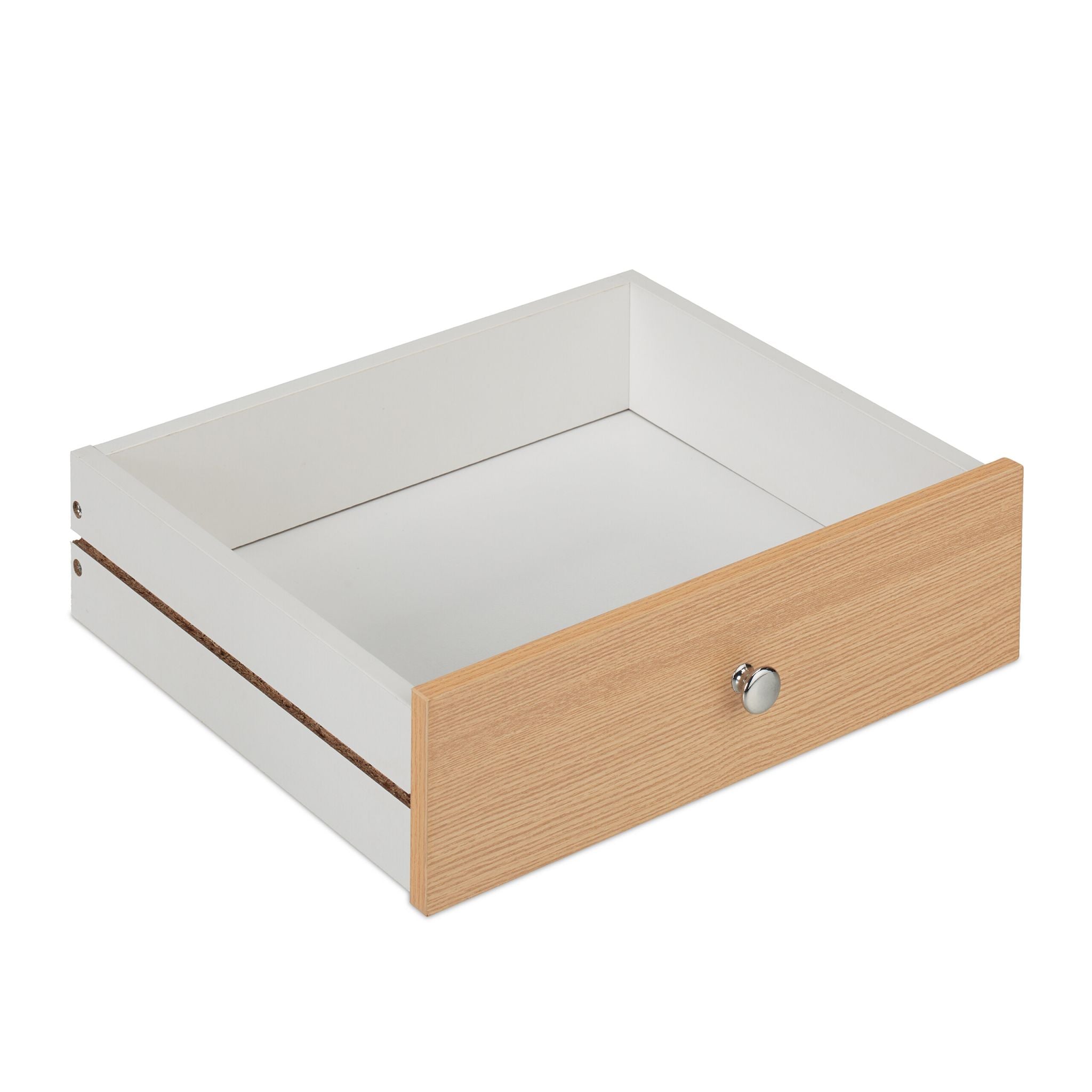 Nachttisch mit 2 Schubladen Weiss-Hellbraun von Relaxdays