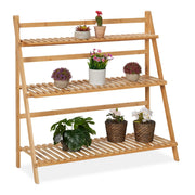 Blumenregal Bambus klappbar Hellbraun von Relaxdays