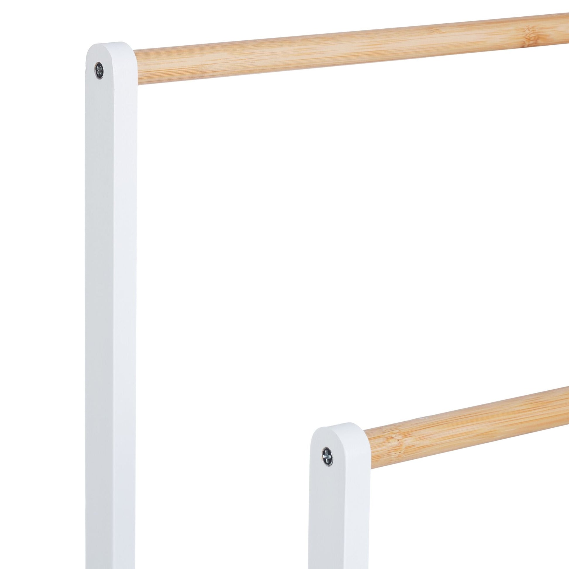 Handtuchständer freistehend weiss Weiss-Hellbraun von Relaxdays