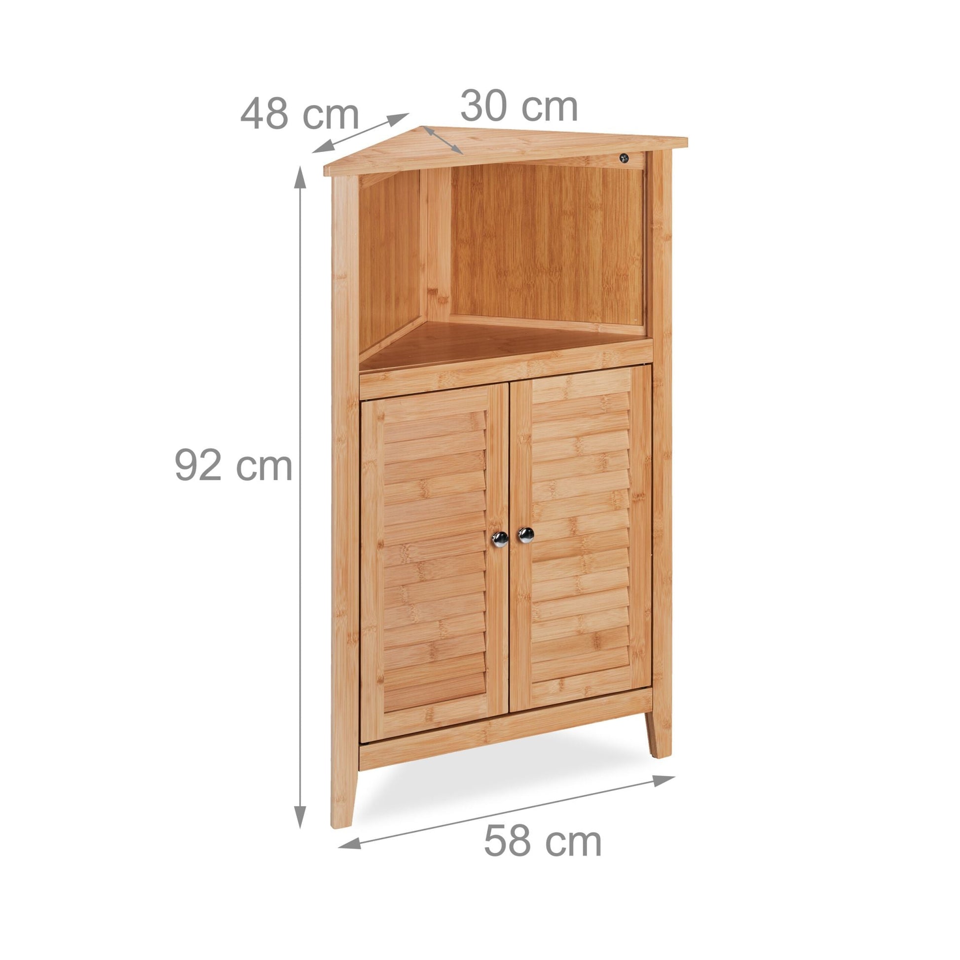 Eckschrank Bambus Hellbraun-Silber von Relaxdays