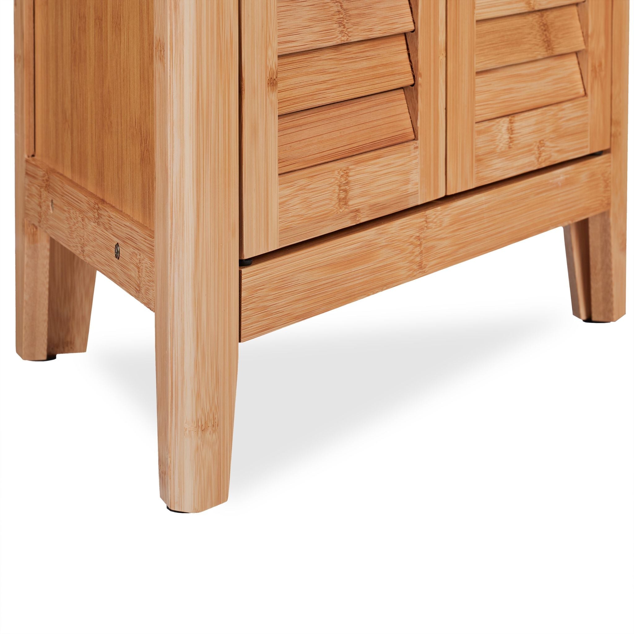 Eckschrank Bambus Hellbraun-Silber von Relaxdays