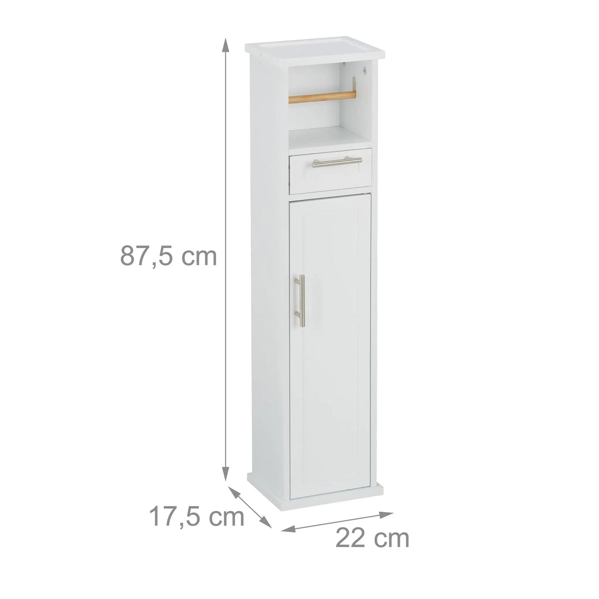Toilettenpapierhalter stehend Weiss-Silber von Relaxdays