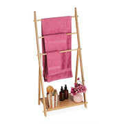 Bambus Handtuchleiter mit Ablage Hellbraun von Relaxdays