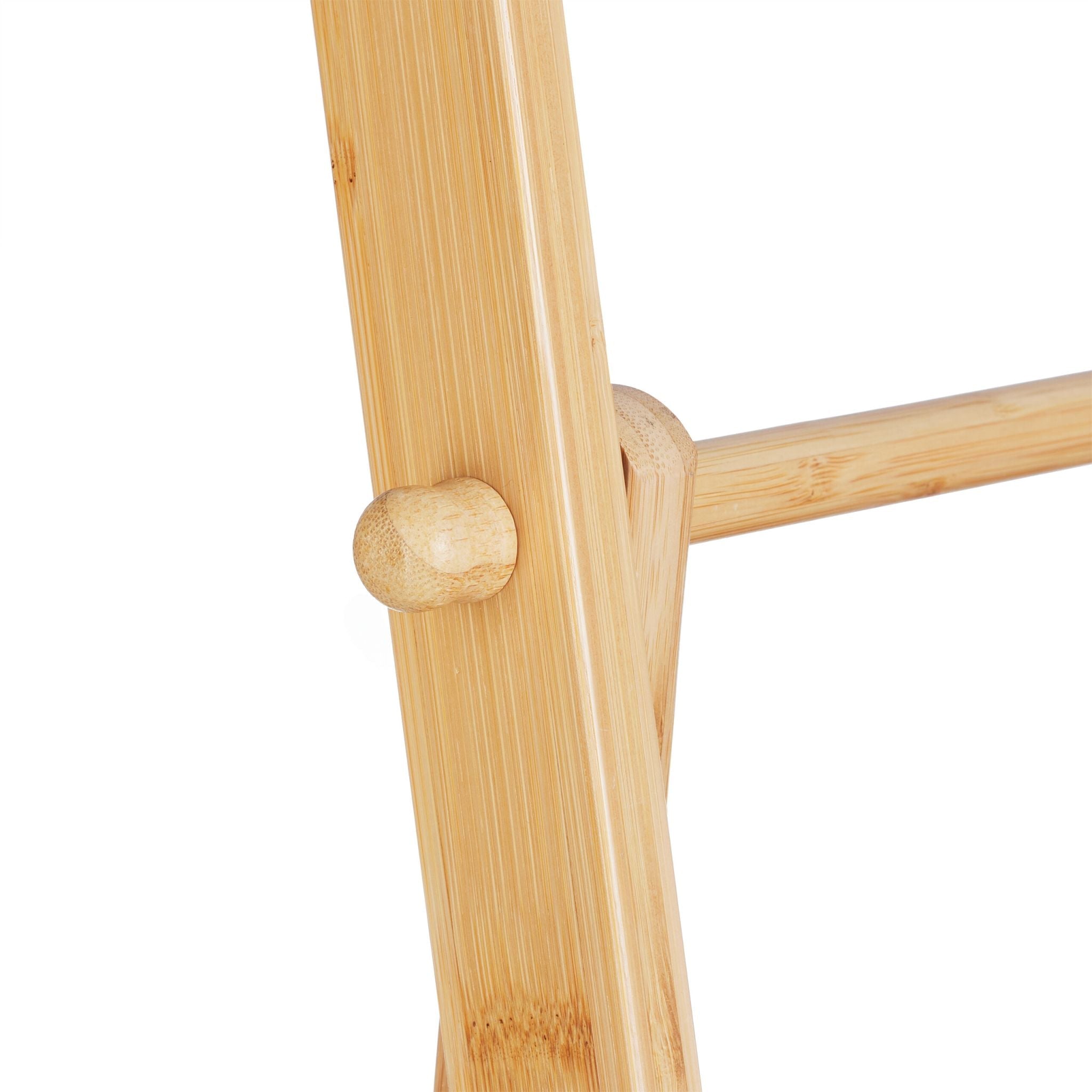 Bambus Handtuchleiter mit Ablage Hellbraun von Relaxdays