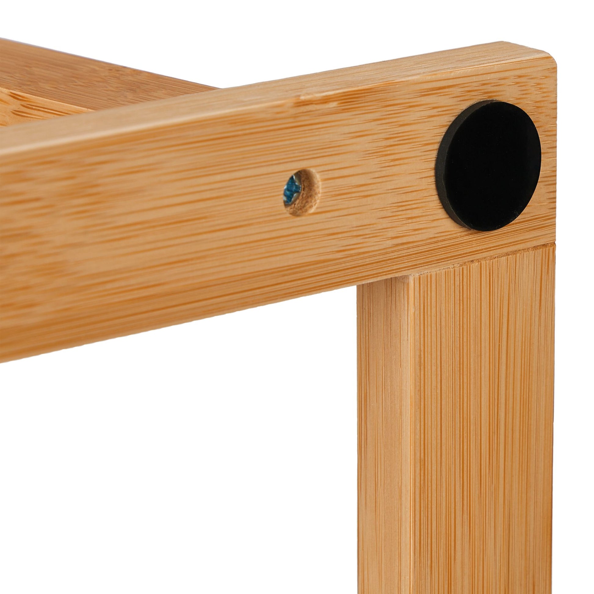 Bambus Handtuchständer 6 Stangen Weiss-Hellbraun von Relaxdays