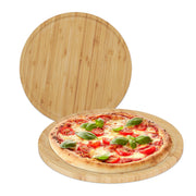 Bambus Pizzateller 2er-Set Hellbraun von Relaxdays