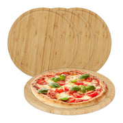 Bambus Pizzateller 4er-Set Hellbraun von Relaxdays