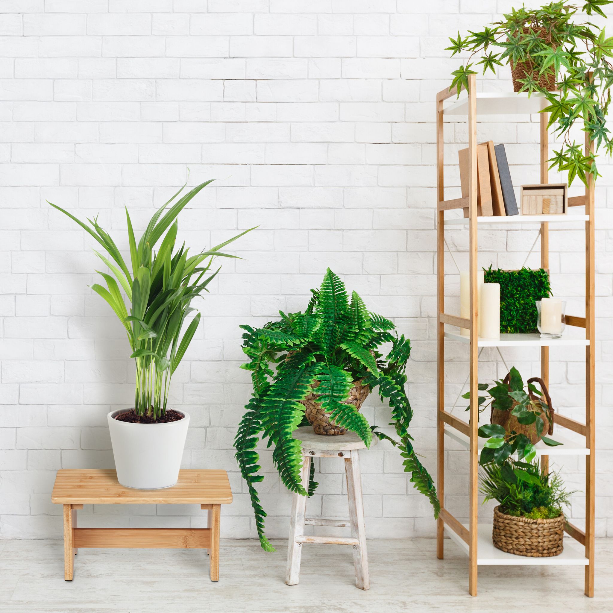 Hocker Bambus Hellbraun von Relaxdays
