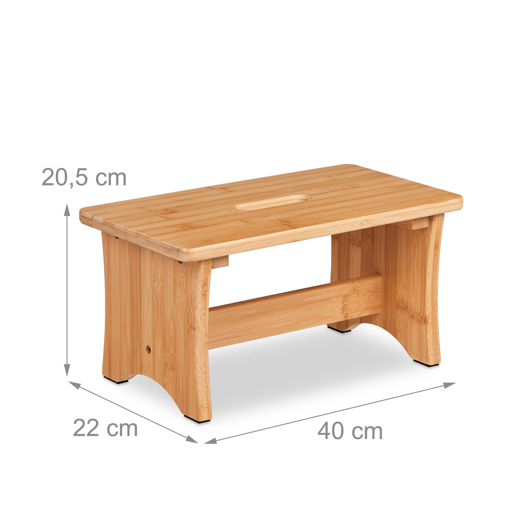 Hocker Bambus Hellbraun von Relaxdays