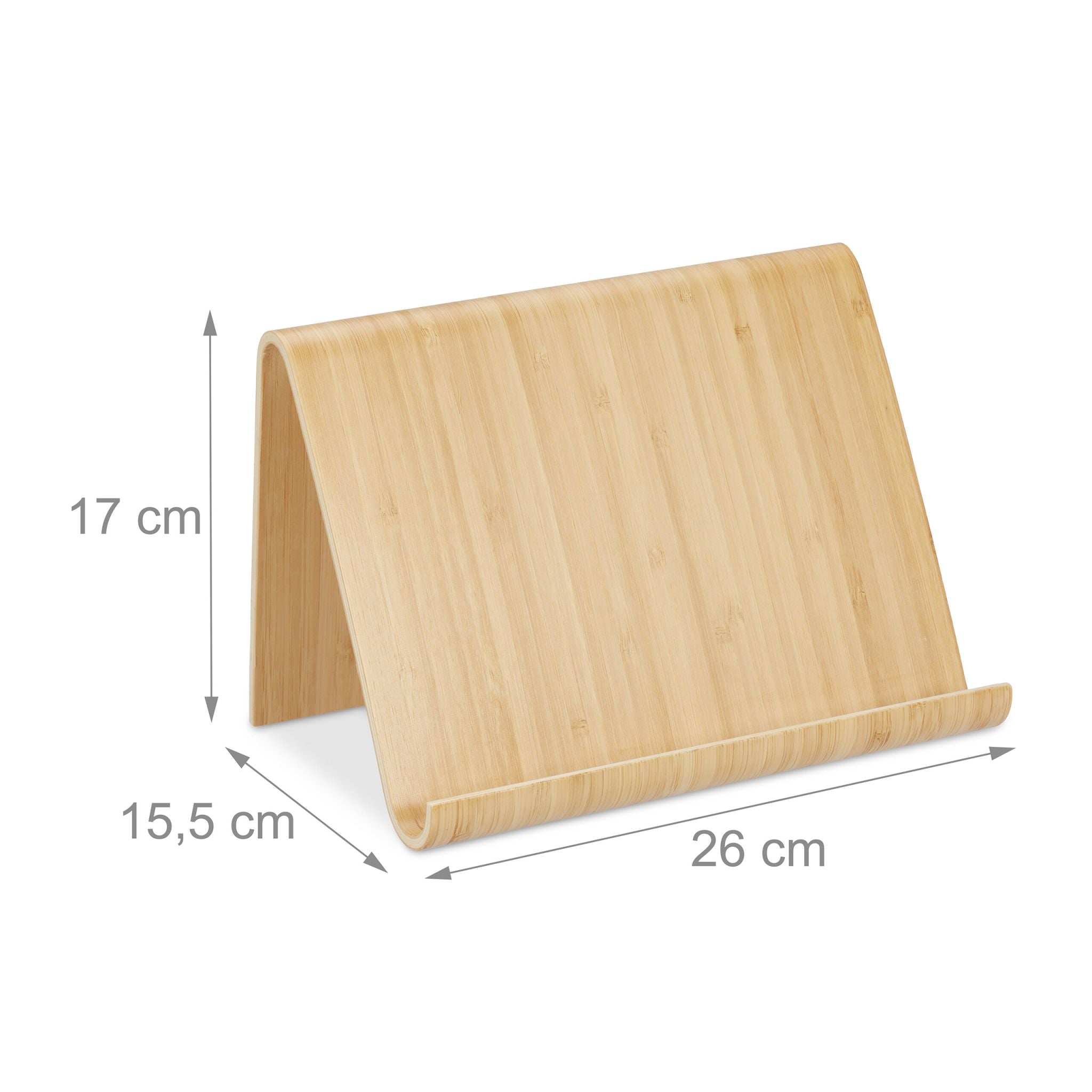 Tablet-Ständer Holz Hellbraun von Relaxdays