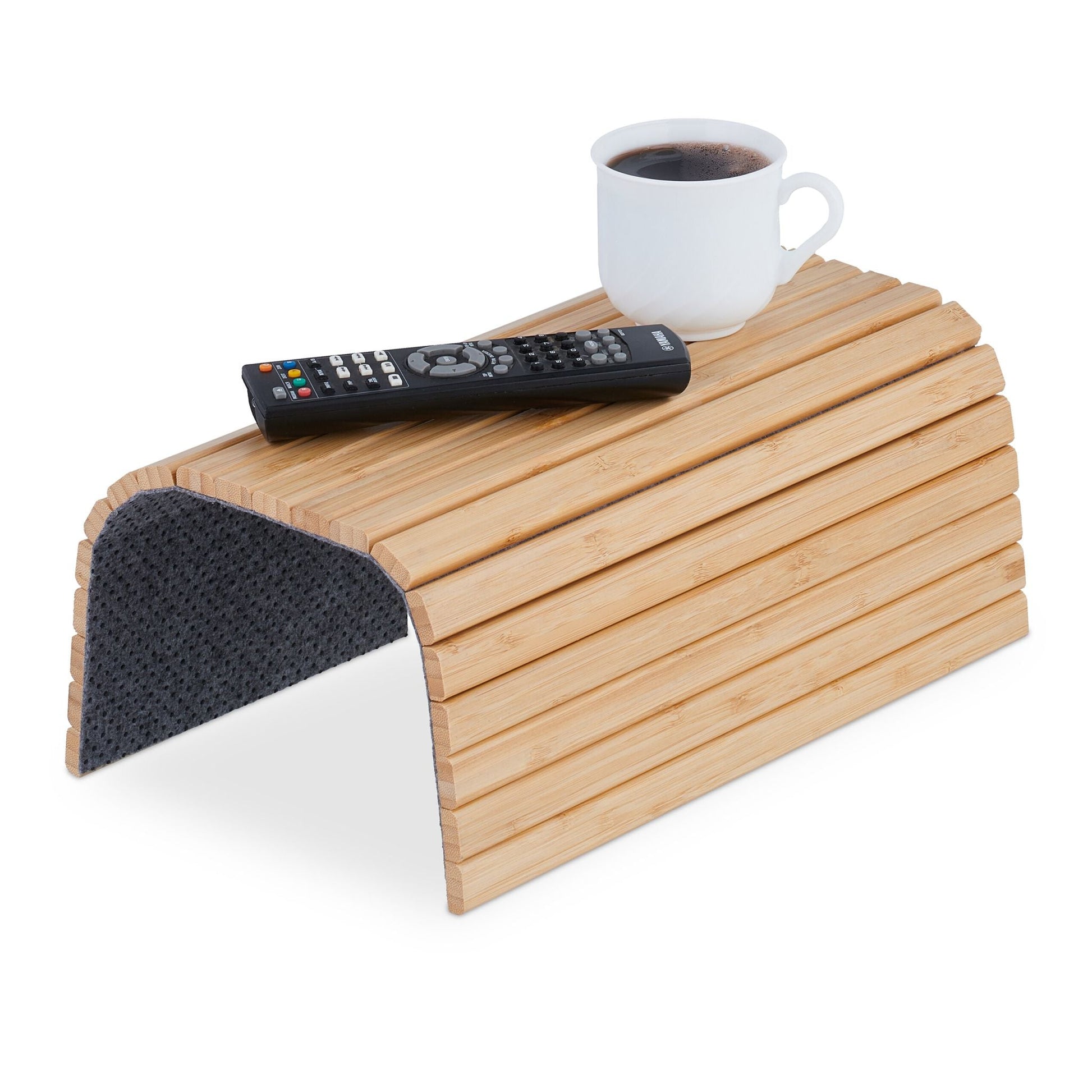 Sofatablett Bambus Hellbraun-Grau von Relaxdays