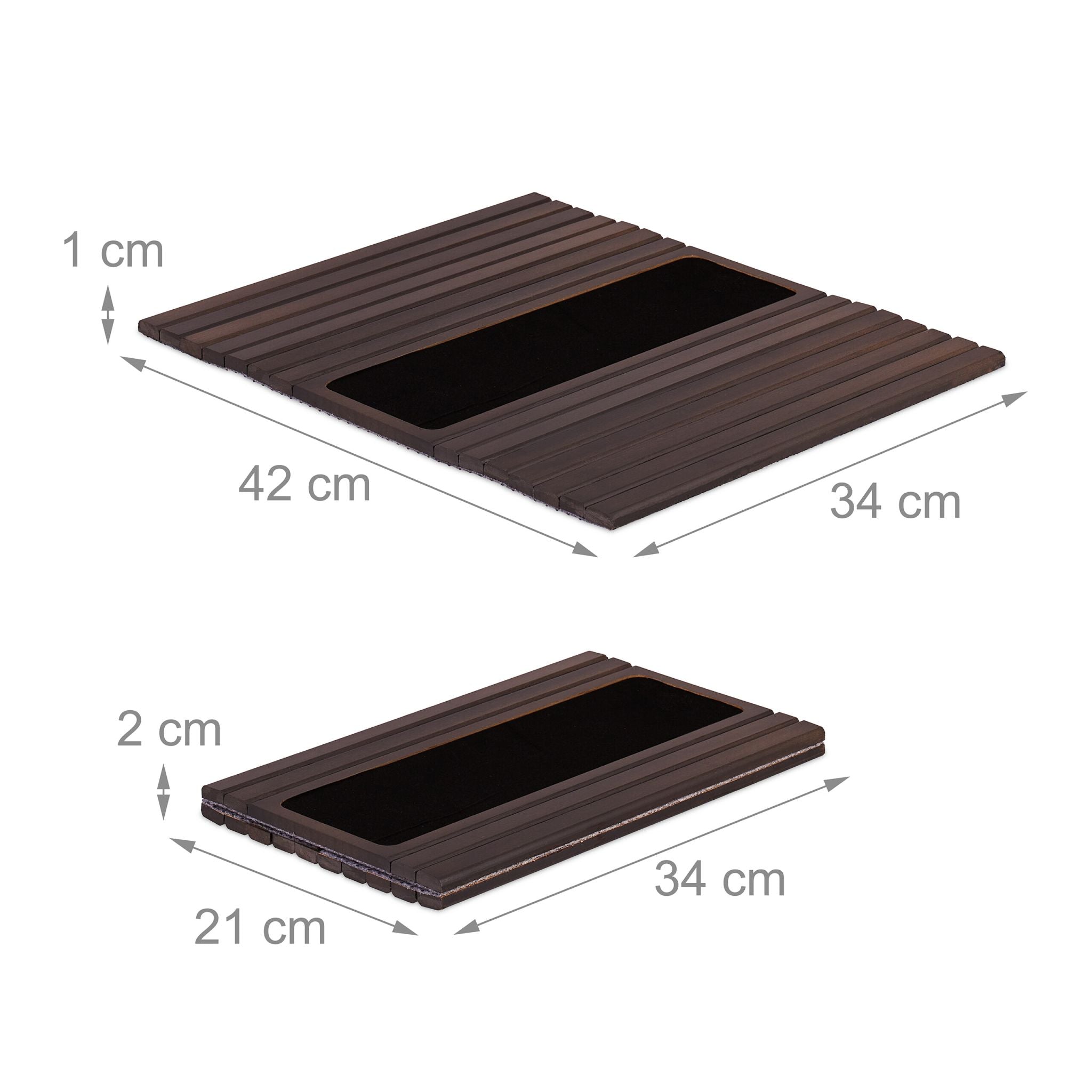 Sofatablett Bambus dunkelbraun Dunkelbraun-Schwarz-Grau von Relaxdays