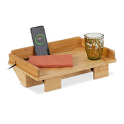Bettablage mit Tablethalter Bambus Hellbraun von Relaxdays