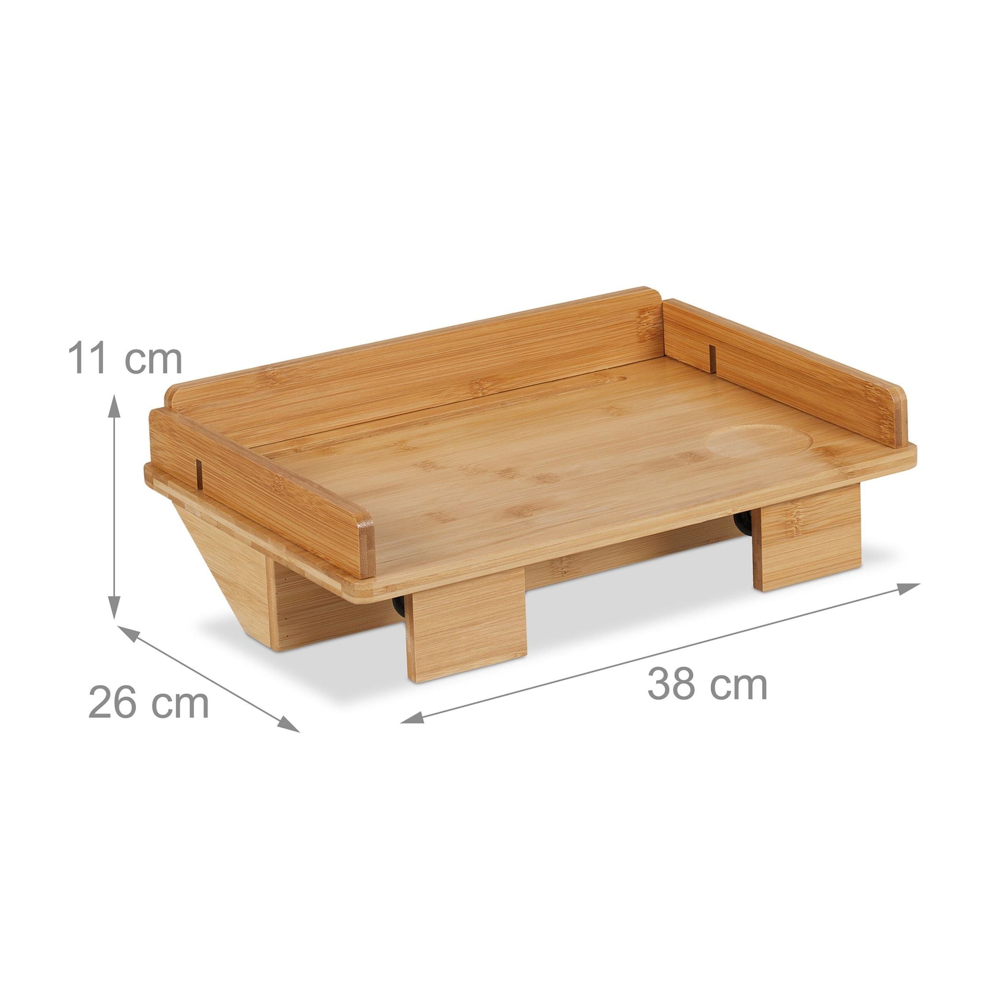 Bettablage mit Tablethalter Bambus Hellbraun von Relaxdays