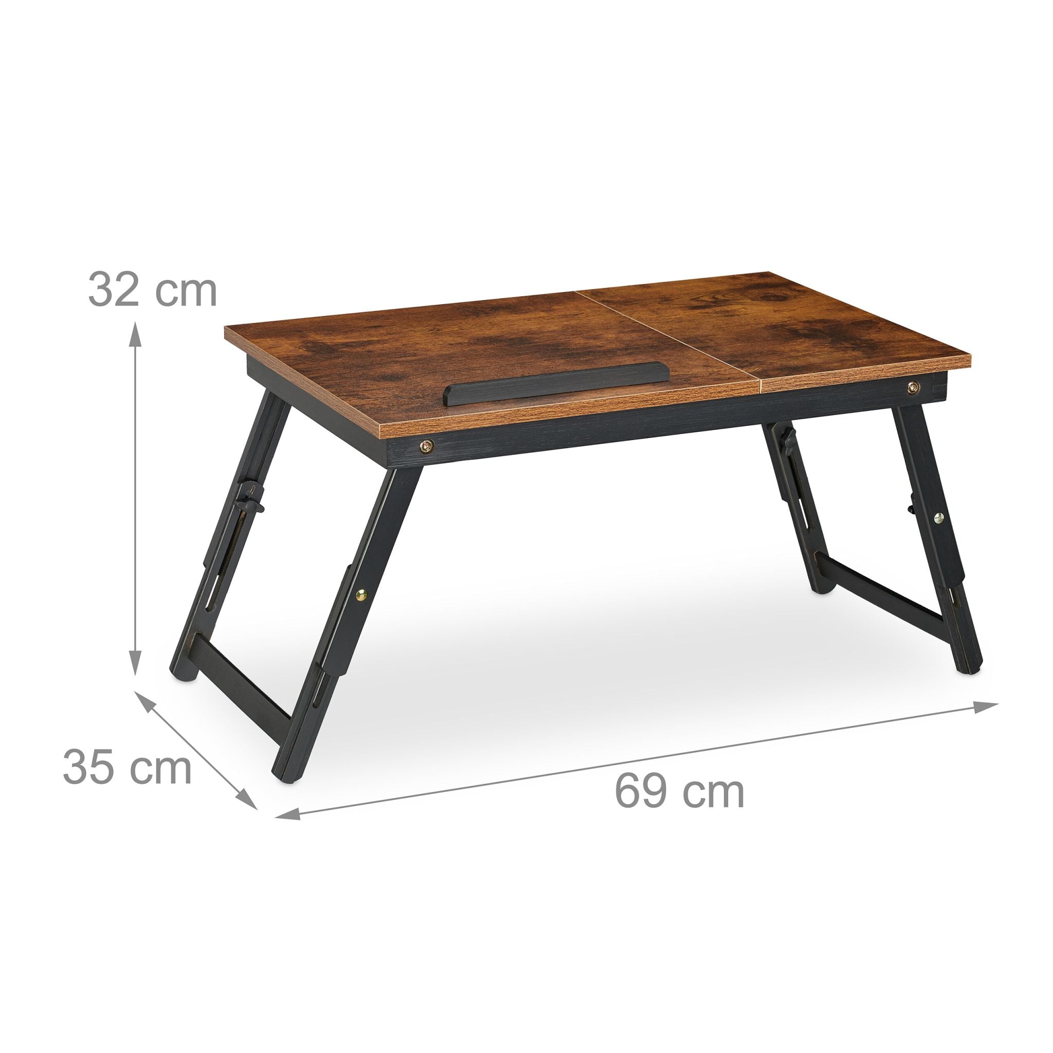 Höhenverstellbarer Laptoptisch Dunkelbraun-Schwarz von Relaxdays