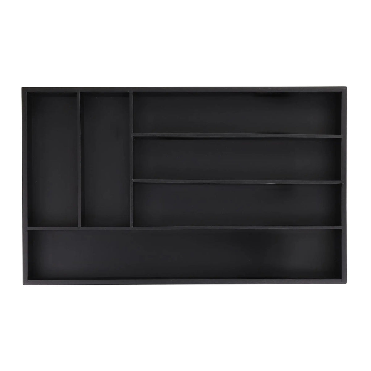 Besteckkasten 6 Fächer Schwarz von Relaxdays