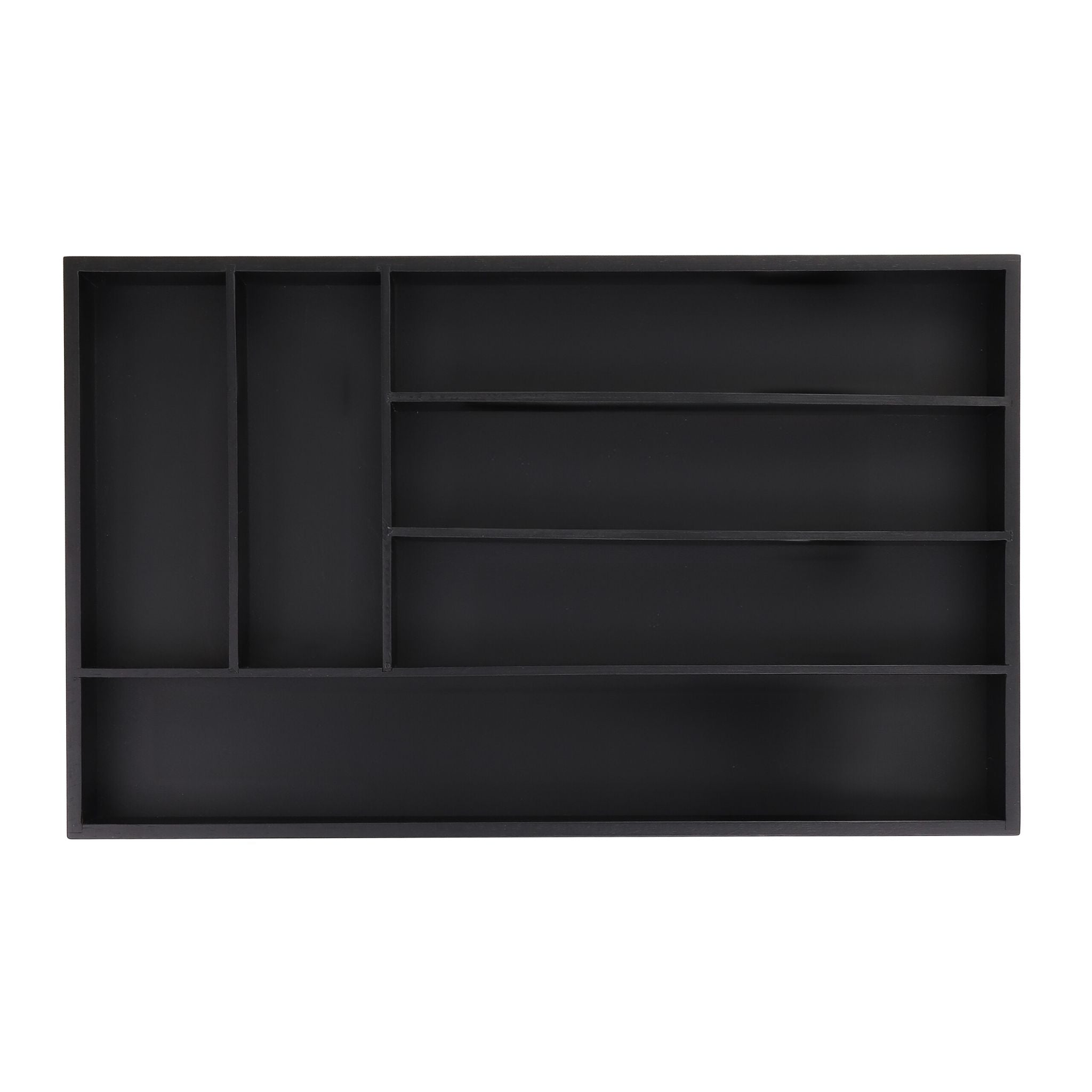 Besteckkasten 6 Fächer Schwarz von Relaxdays