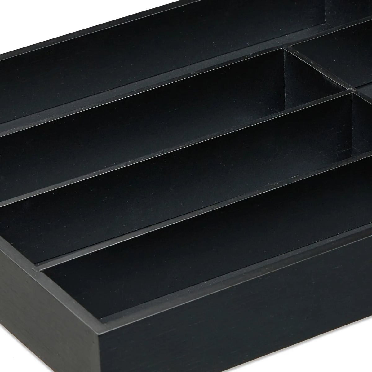 Besteckkasten 6 Fächer Schwarz von Relaxdays