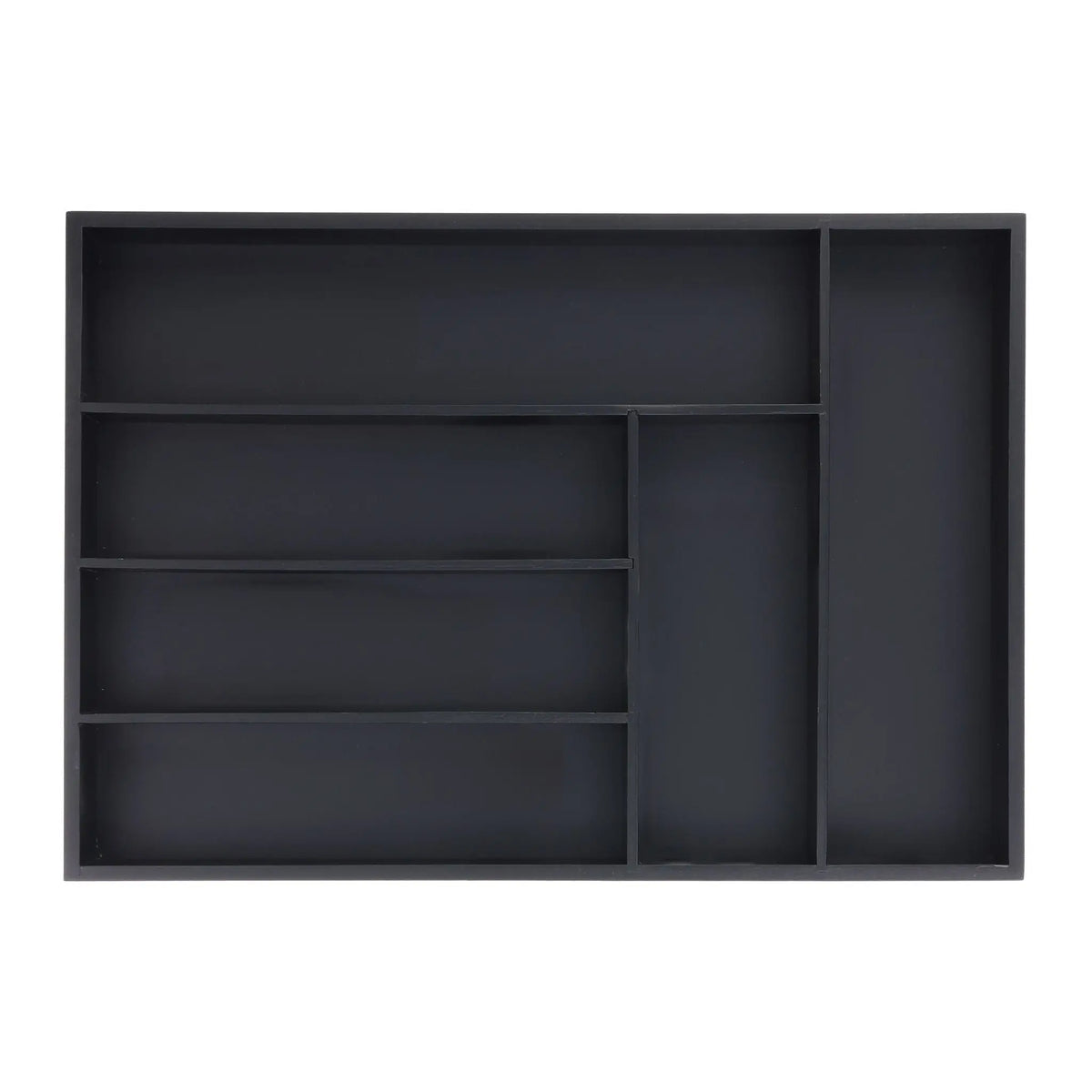 Schwarzer Besteckkasten 6 Fächer Schwarz von Relaxdays