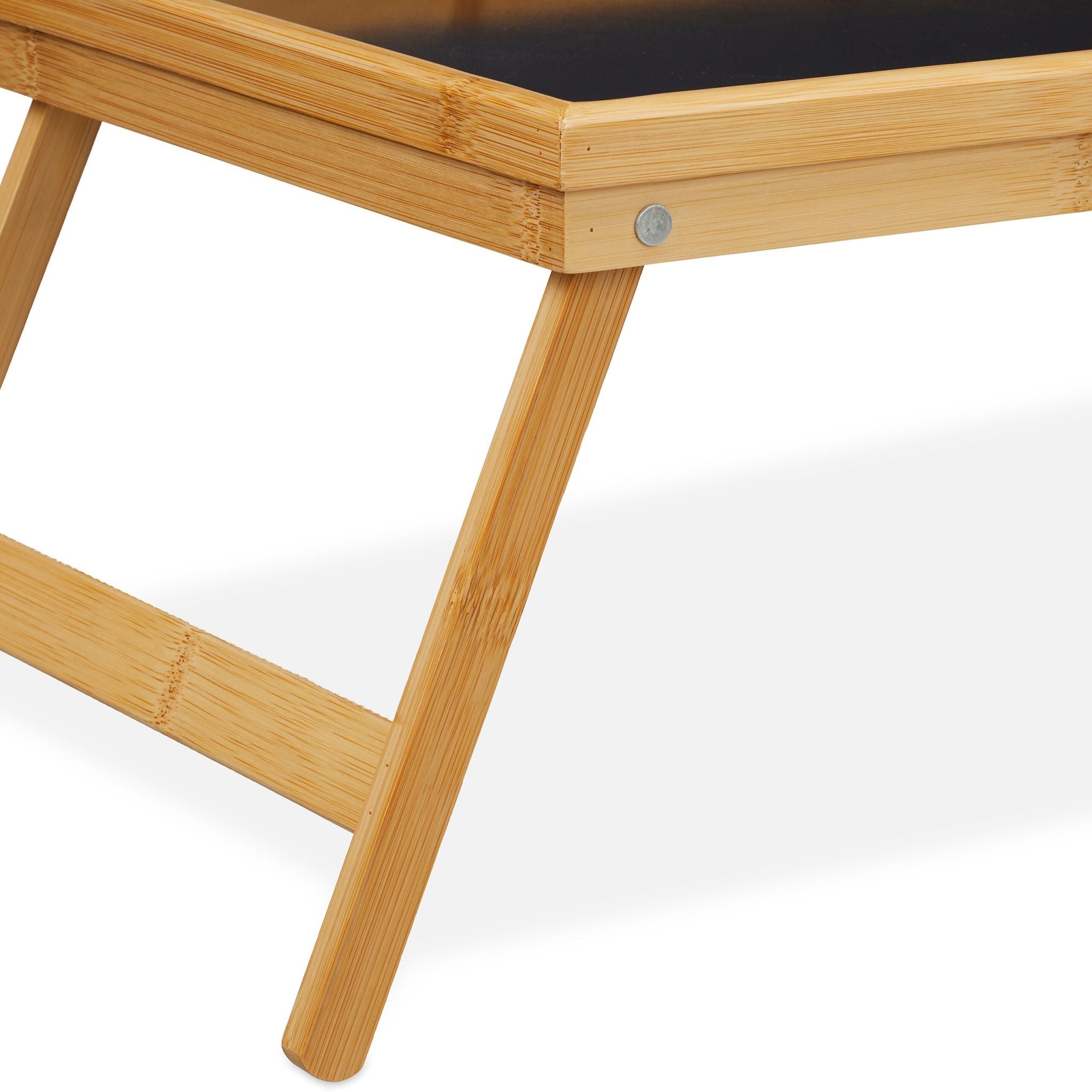Klappbares Betttablett Bambus Hellbraun-Schwarz von Relaxdays