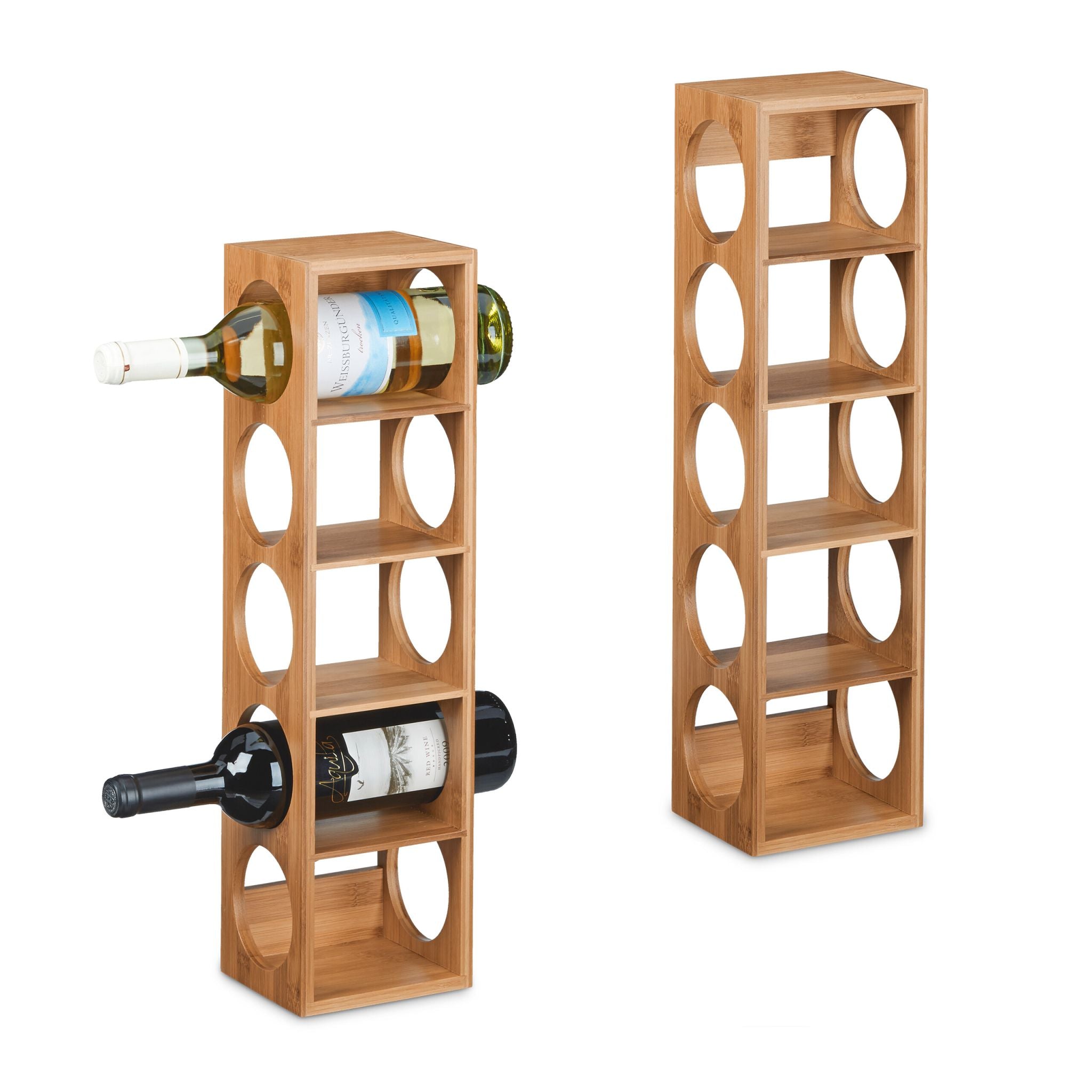 Weinregal Bambus 2er-Set Hellbraun von Relaxdays