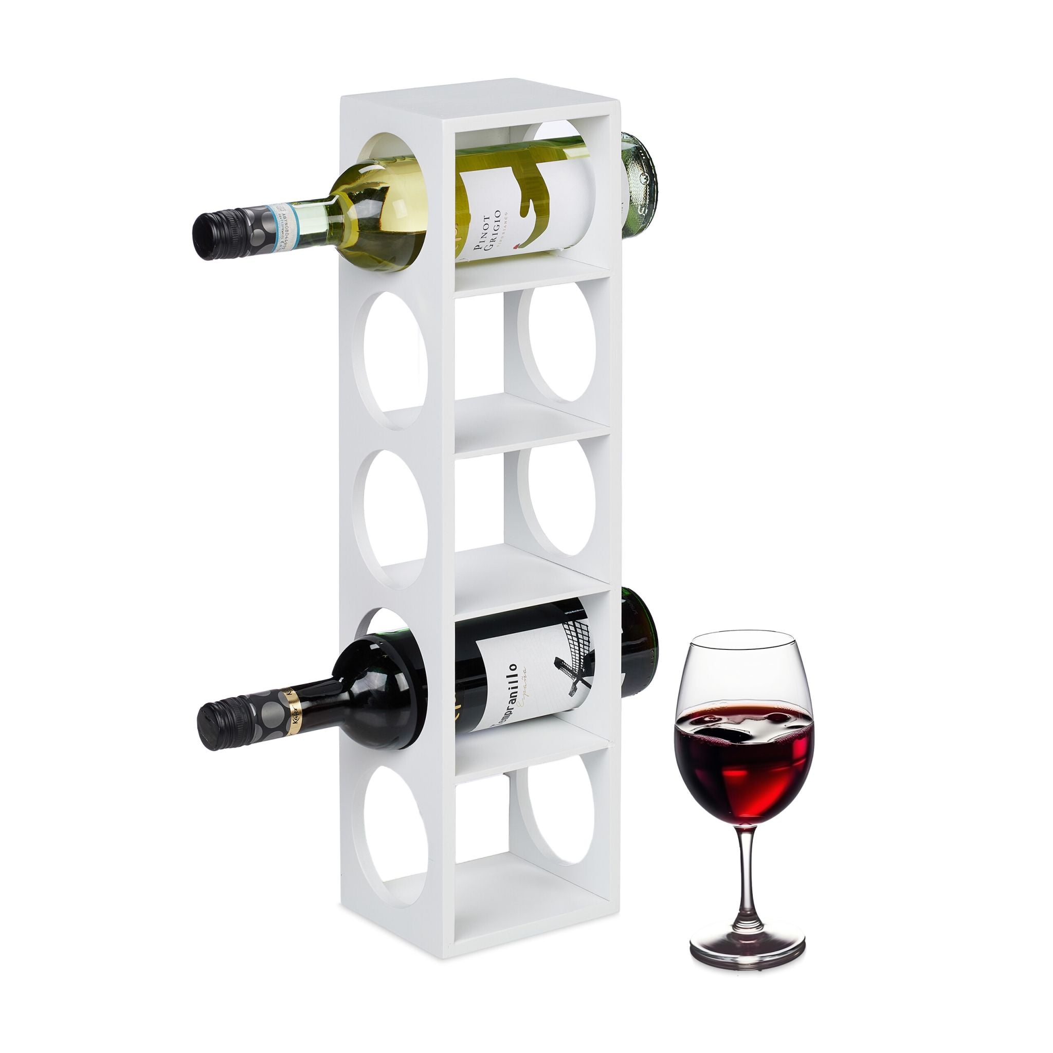 Weinregal Bambus Weiss von Relaxdays