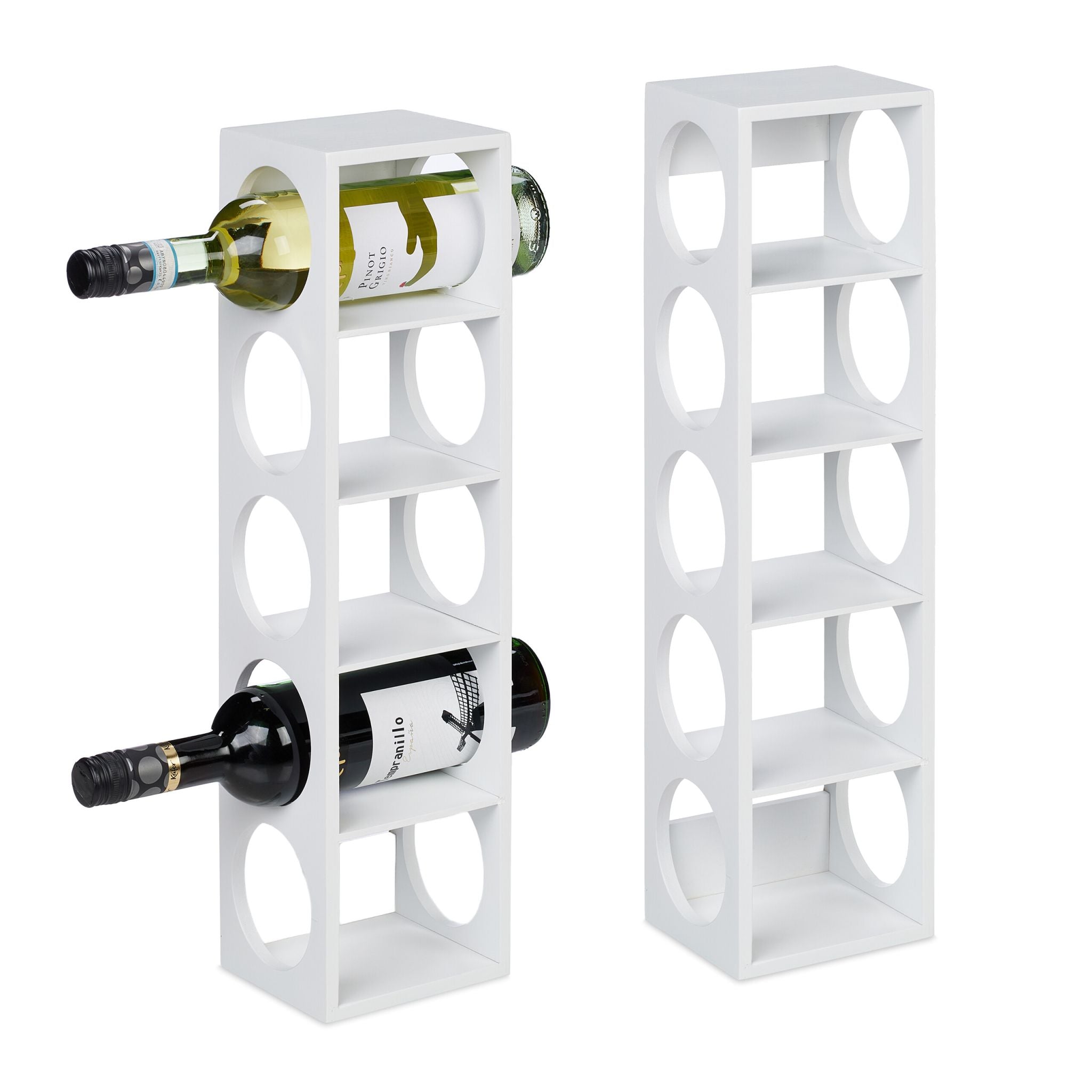 Weinregal 2er-Set Weiss von Relaxdays