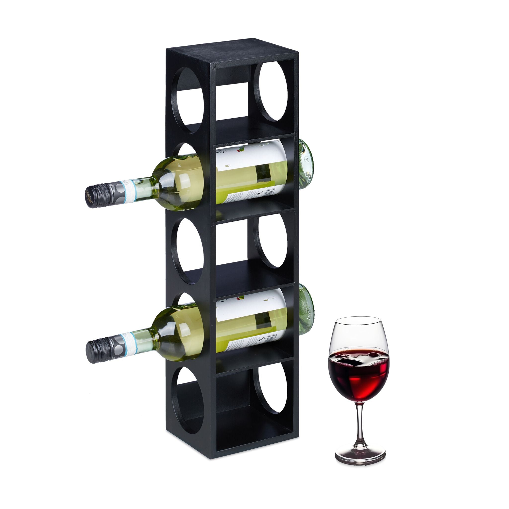Weinregal Bambus Schwarz von Relaxdays