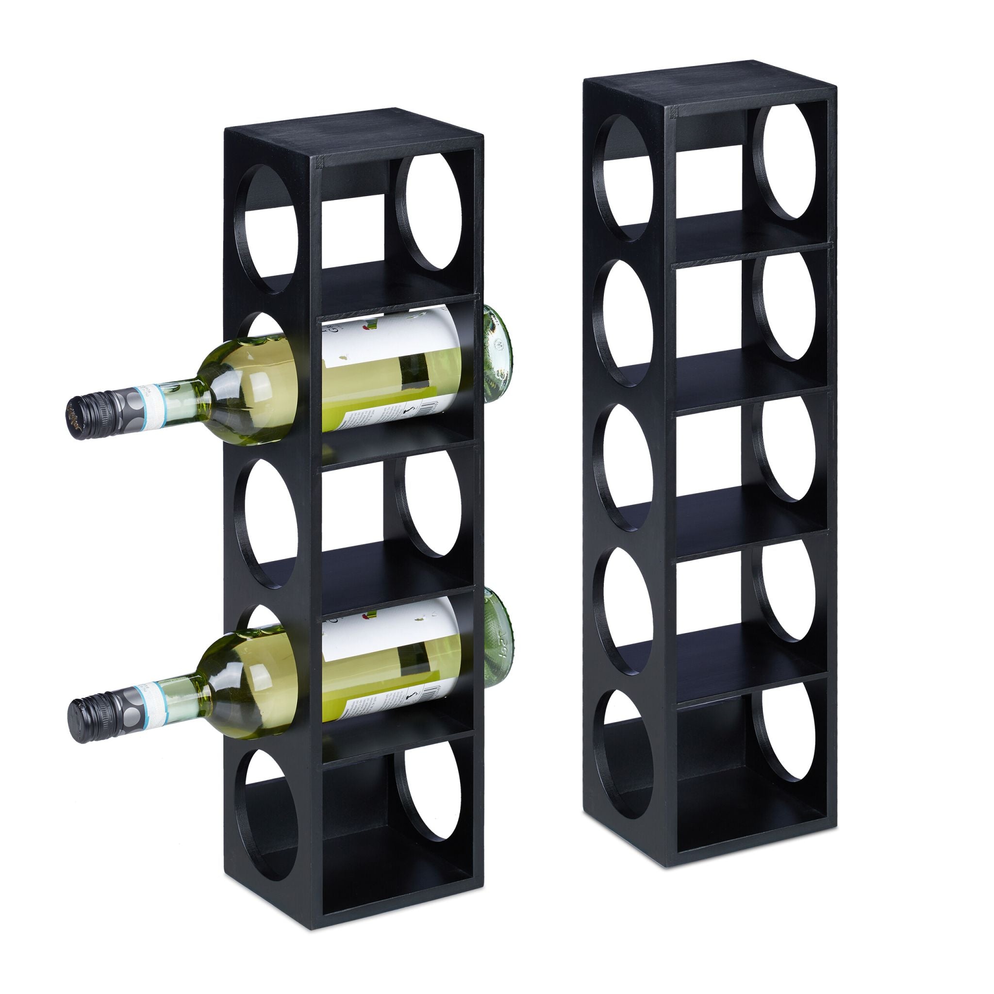 Weinregal 2er-Set Schwarz von Relaxdays
