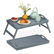 Betttablett 2er-Set Grau von Relaxdays
